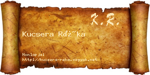 Kucsera Réka névjegykártya