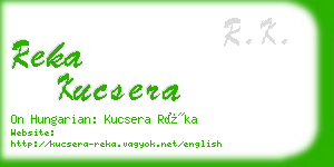 reka kucsera business card